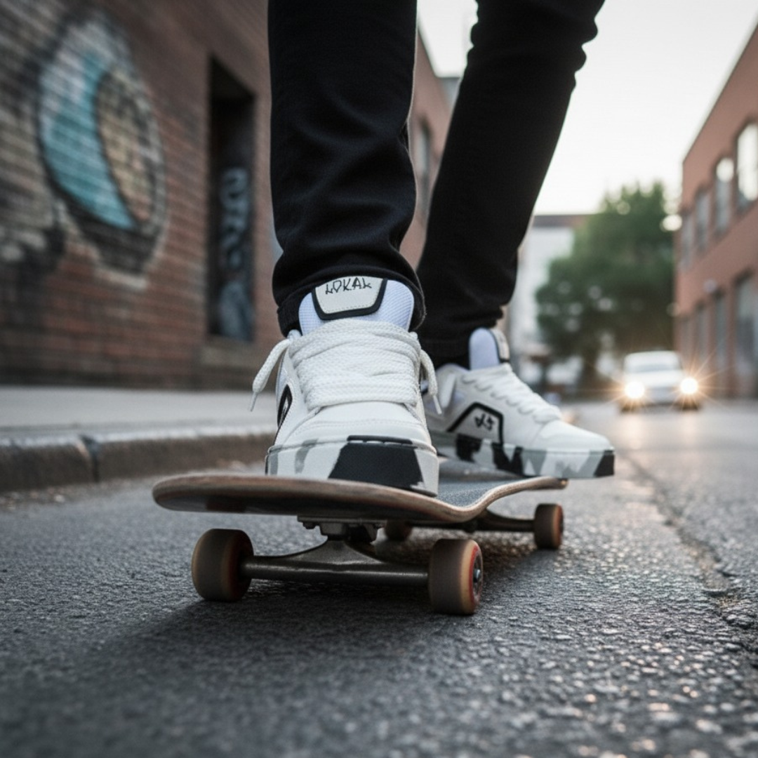 Calzado deportivo Lokal Skate Unisex Blanco x Negro